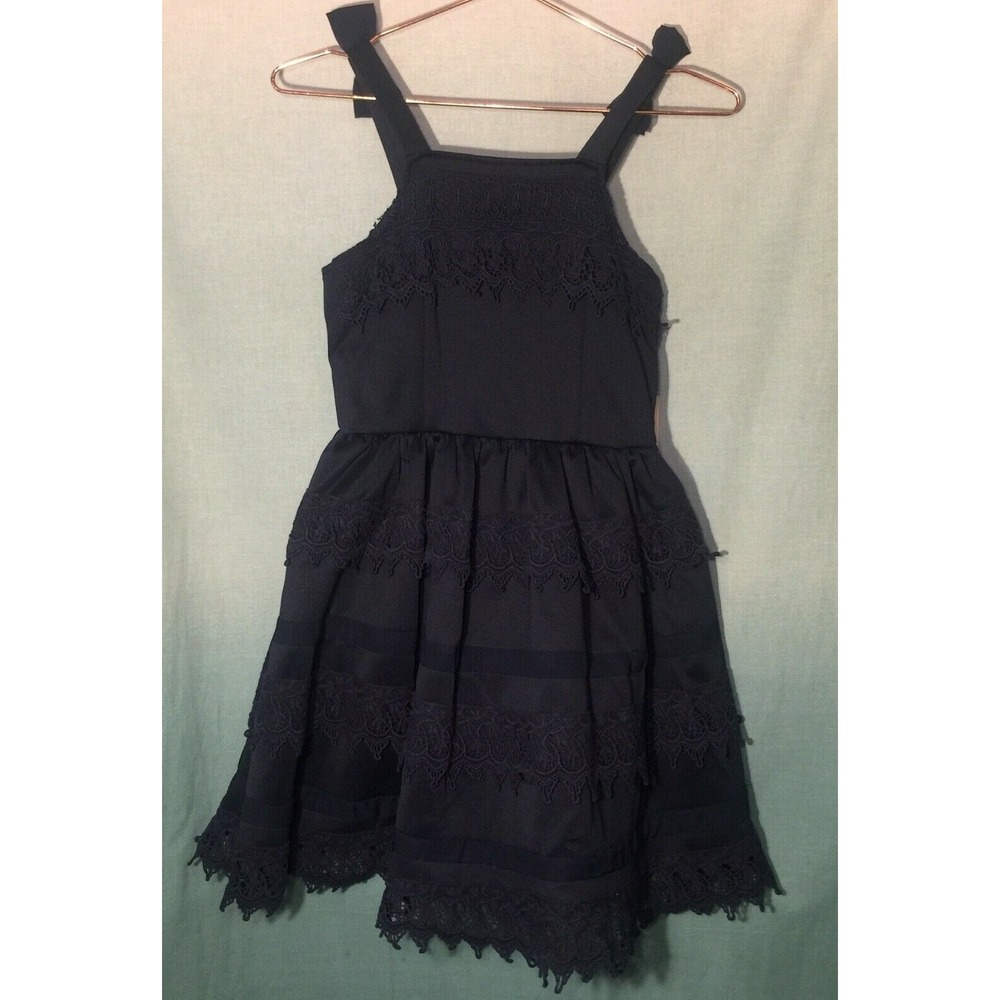 Nanette Lepore Girl's Navy Layered Sleeveless Dress Size 16‎ NWT